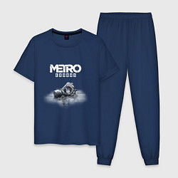 Пижама хлопковая мужская METRO EXODUS, цвет: тёмно-синий