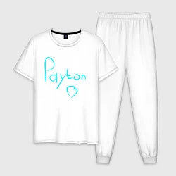 Пижама хлопковая мужская PAYTON LOVE, цвет: белый