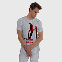 Пижама хлопковая мужская Street Workout Выход Силой, цвет: меланж — фото 2