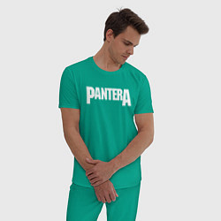 Пижама хлопковая мужская PANTERA, цвет: зеленый — фото 2