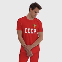 Пижама хлопковая мужская СССР, цвет: красный — фото 2