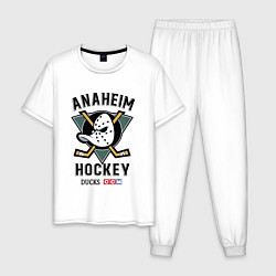 Пижама хлопковая мужская ANAHEIM DUCKS, цвет: белый