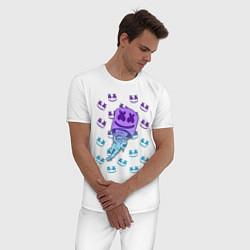 Пижама хлопковая мужская Fortnite,Marshmello, цвет: белый — фото 2