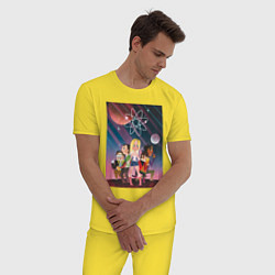 Пижама хлопковая мужская Penny and guys, цвет: желтый — фото 2