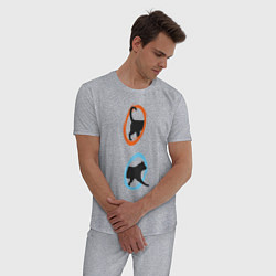 Пижама хлопковая мужская Portal Cat, цвет: меланж — фото 2