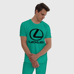 Пижама хлопковая мужская LEXUS, цвет: зеленый — фото 2