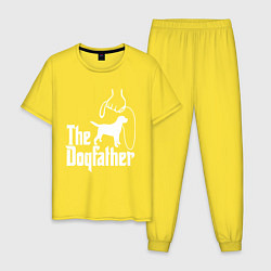 Пижама хлопковая мужская The Dogfather - пародия, цвет: желтый