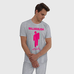 Пижама хлопковая мужская BILLIE EILISH, цвет: меланж — фото 2