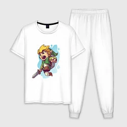 Пижама хлопковая мужская The Legend of Zelda, цвет: белый