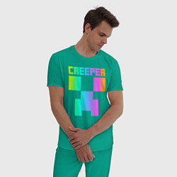Пижама хлопковая мужская MINECRAFT CREEPER, цвет: зеленый — фото 2