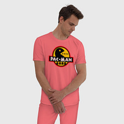 Пижама хлопковая мужская PAC-MAN, цвет: коралловый — фото 2