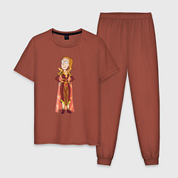 Пижама хлопковая мужская Королева Саммер, цвет: кирпичный