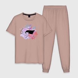Пижама хлопковая мужская Bold Spirit, цвет: пыльно-розовый