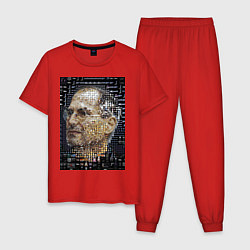 Пижама хлопковая мужская Стив Джобс, цвет: красный