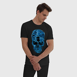 Пижама хлопковая мужская Skull - illusion, цвет: черный — фото 2