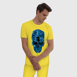 Пижама хлопковая мужская Skull - illusion, цвет: желтый — фото 2