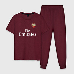 Пижама хлопковая мужская ARSENAL, цвет: меланж-бордовый