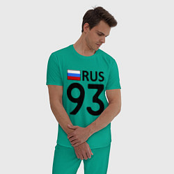 Пижама хлопковая мужская RUS 93, цвет: зеленый — фото 2