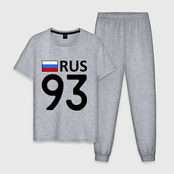 Пижама хлопковая мужская RUS 93, цвет: меланж