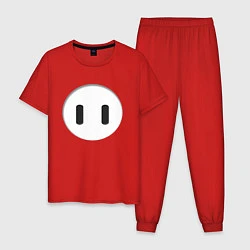 Пижама хлопковая мужская Fall Guys, цвет: красный