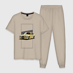 Пижама хлопковая мужская BMW E36, цвет: миндальный