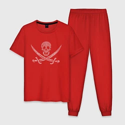 Пижама хлопковая мужская Pirate, цвет: красный