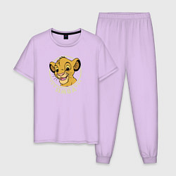 Пижама хлопковая мужская Young Simba цвета лаванда — фото 1