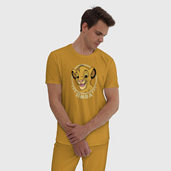 Пижама хлопковая мужская Young Simba, цвет: горчичный — фото 2