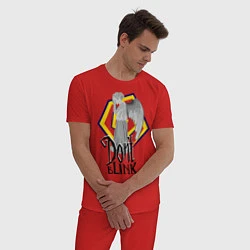 Пижама хлопковая мужская Don't blink, цвет: красный — фото 2