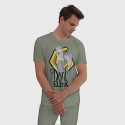 Пижама хлопковая мужская Don't blink, цвет: авокадо — фото 2