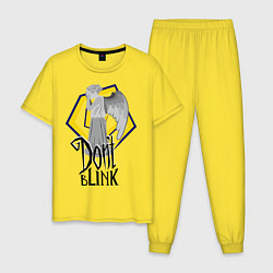 Пижама хлопковая мужская Don't blink, цвет: желтый