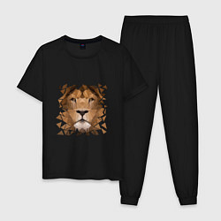 Пижама хлопковая мужская Лев, цвет: черный