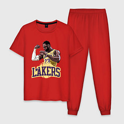 Пижама хлопковая мужская LeBron - Lakers, цвет: красный