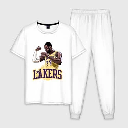 Пижама хлопковая мужская LeBron - Lakers, цвет: белый