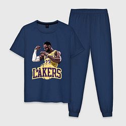 Пижама хлопковая мужская LeBron - Lakers, цвет: тёмно-синий