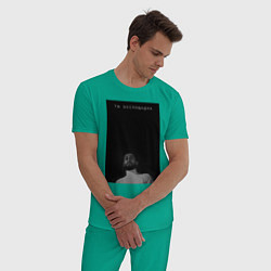Пижама хлопковая мужская Ты беспощадна, цвет: зеленый — фото 2