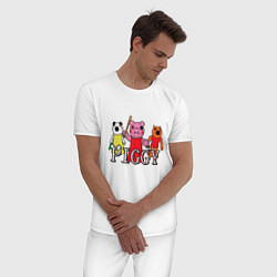 Пижама хлопковая мужская ROBLOX PIGGY, цвет: белый — фото 2