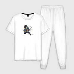 Пижама хлопковая мужская Ясуо, цвет: белый