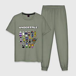 Пижама хлопковая мужская UNDERTALE, цвет: авокадо