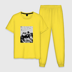 Пижама хлопковая мужская PEAK, цвет: желтый