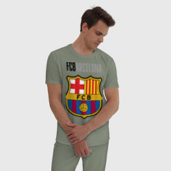 Пижама хлопковая мужская Barcelona FC, цвет: авокадо — фото 2