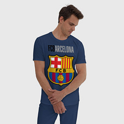 Пижама хлопковая мужская Barcelona FC, цвет: тёмно-синий — фото 2