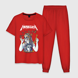 Пижама хлопковая мужская Metallica, цвет: красный