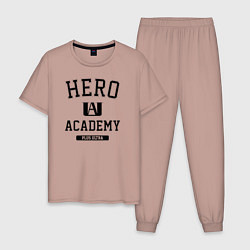 Пижама хлопковая мужская Моя геройская академия, цвет: пыльно-розовый