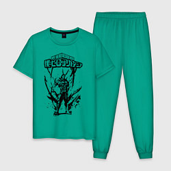 Пижама хлопковая мужская Моя геройская академия, цвет: зеленый