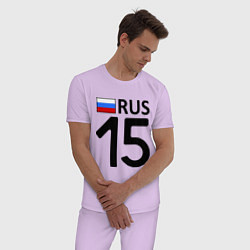 Пижама хлопковая мужская RUS 15, цвет: лаванда — фото 2