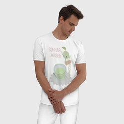 Пижама хлопковая мужская Яблоко вектор, цвет: белый — фото 2