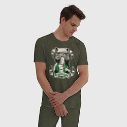 Пижама хлопковая мужская Хэнк Шрейдер, цвет: меланж-хаки — фото 2