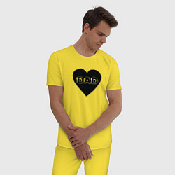 Пижама хлопковая мужская Люблю папу, цвет: желтый — фото 2