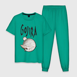Пижама хлопковая мужская Gojira, цвет: зеленый